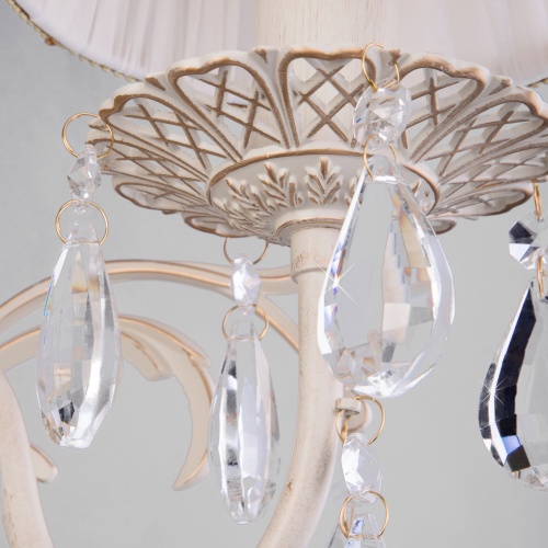 Настенный светильник Eurosvet 3637/1 белый с золотом/прозрачный хрусталь Strotskis