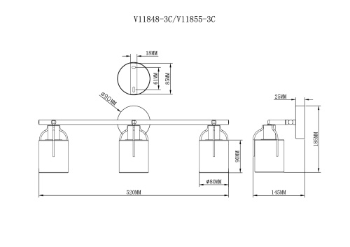 Спот Moderli V11855-3C Inari