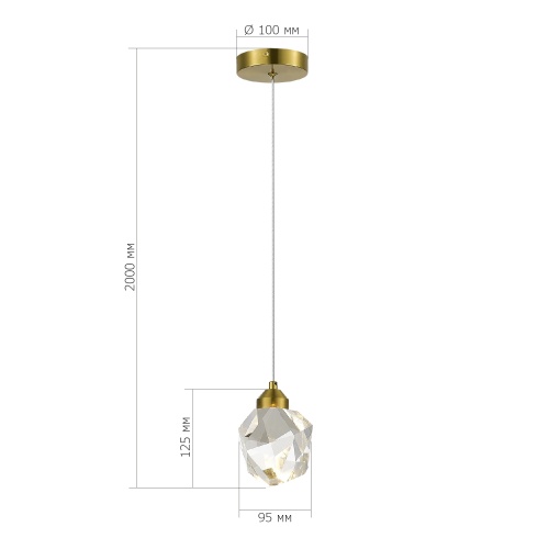 SL6114.203.01 Подвес ST-Luce Золотистый/Прозрачный LED 1*3W 3000K CASCATO