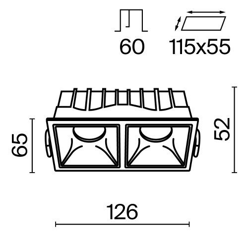 Встраиваемый светильник Technical DL043-02-10W3K-SQ-WB