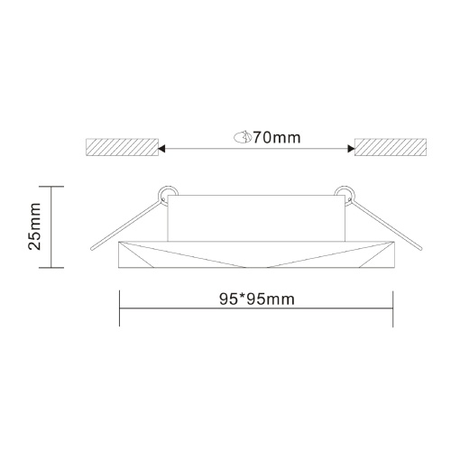 ST203.408.01 Св-к встр. Черный GU10 1*50W  L95xW95xH25 220V Без ламп Встраиваемые светильники