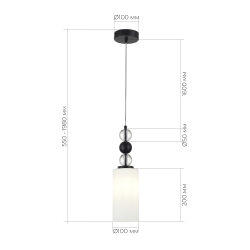 SL2003.403.01 Светильник подвесной ST-Luce черный/белый E27 1*40W АВРОРА