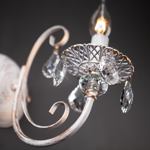 Настенный светильник Eurosvet 3305/1 белый с золотом/прозрачный хрусталь Strotskis