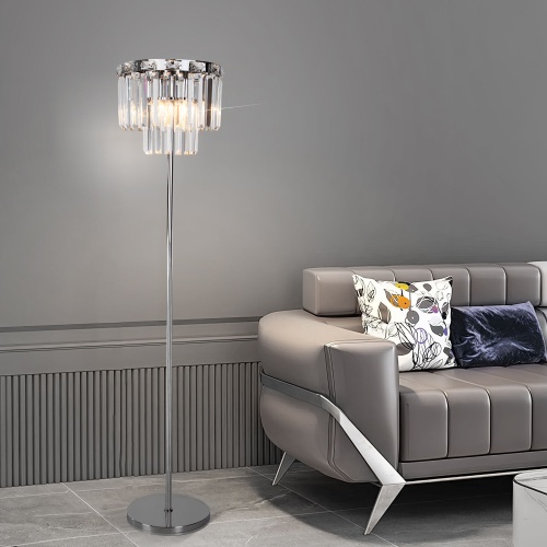 Напольный светильник Eurosvet 01137/3 хром/прозрачный хрусталь Strotskis