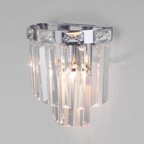 Настенный светильник Eurosvet 10130/1 хром/прозрачный хрусталь Strotskis