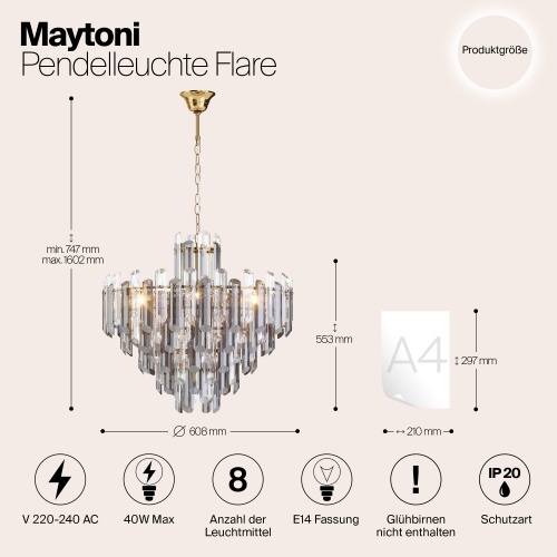 Подвесной светильник Maytoni DIA200PL-08G