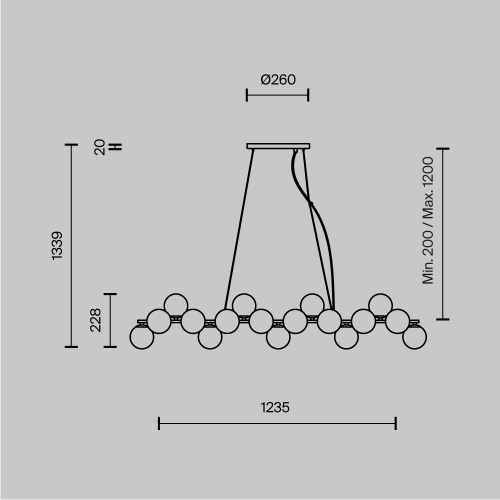 Подвесной светильник Maytoni MOD547PL-25G