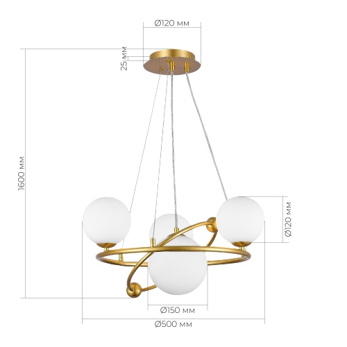 SLE2210-203-04 Светильник подвесной Золотой/Белый G9 LED 4*5W ARTU