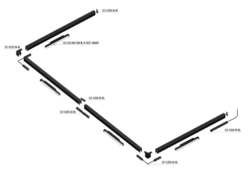 Шинопровод магнитный накладной Crystal Lux CLT 0.113 01 L2000 BL