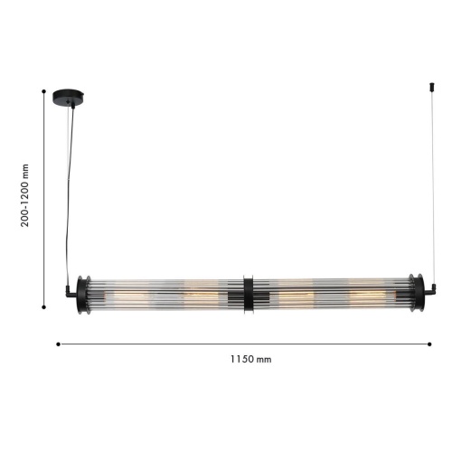 Подвесная люстра Favourite 4093-4P, подвесная люстра, L1150xW120xH200/1200, 4xE27x60W, excluded