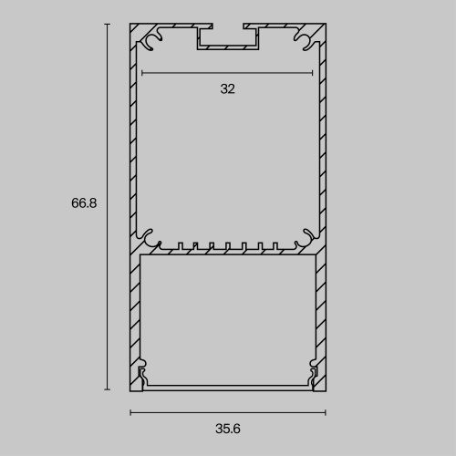 Профиль Led Strip ALM-3566-S-2M