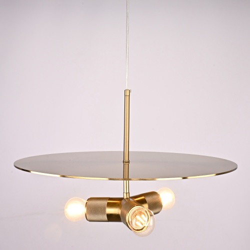 Люстра Rh Utilitaire Disk Triple Pendant Brass от Imperiumloft 123646-22