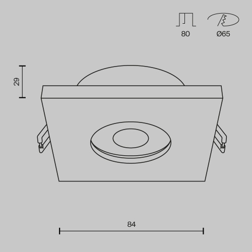 Встраиваемый светильник Technical DL083-01-GU10-SQ-B