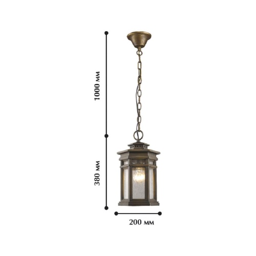 Уличный подвес Favourite 1458-1P, уличный светильник, D200xH380/1380, 1xE27x60W, IP44, excluded