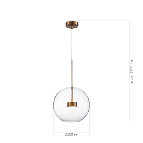 SL1133.223.01 Светильник подвесной ST-Luce Латунь/Прозрачный LED 1*14W 3000K BOPONE