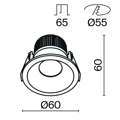 Встраиваемый светильник Technical DL034-01-06W3K-W