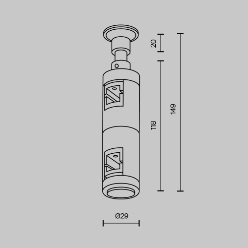 Комплектующие для систем освещения с токоведущими элементами Technical TRA155CW-D1-BS