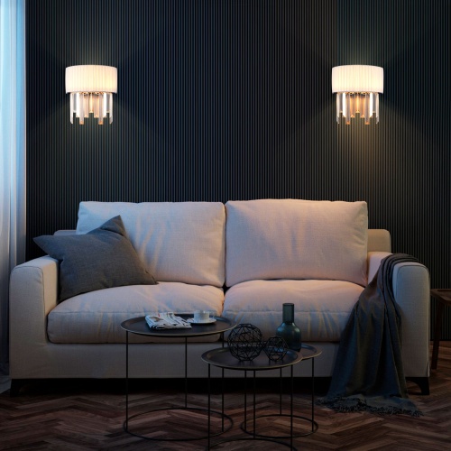 Настенный светильник Eurosvet 10122/2 хром/прозрачный хрусталь Strotskis