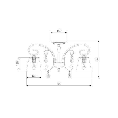 Потолочный светильник Eurosvet 60065/5 серебро