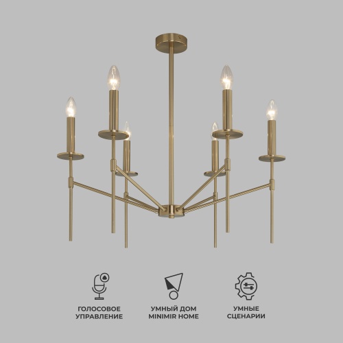 Потолочный светильник Eurosvet 60142/6 латунь Smart
