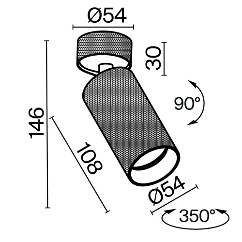 Потолочный светильник Technical C082CL-01-GU10-B