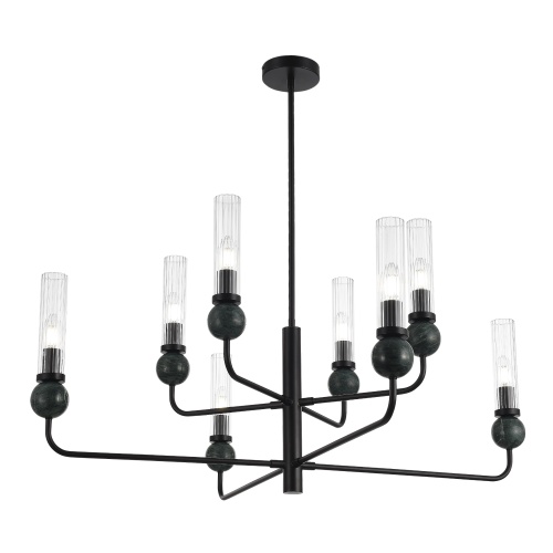 SL1244.403.08 Светильник подвесной ST-Luce черный/прозрачный E14 8*40W МЕДЕА