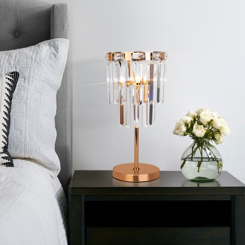 Настольный светильник Eurosvet 01136/1 золото/прозрачный хрусталь Strotskis