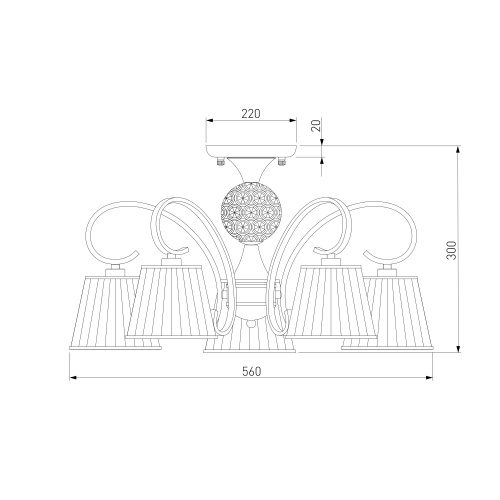 Потолочный светильник Eurosvet 60088/5 хром