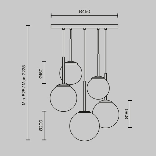 Подвесной светильник Maytoni MOD321PL-05B
