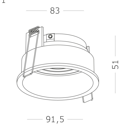 ST261.408.01 Св-к встр. Черный GU10 1*50W IP20 D91,5xH5,2 220V Без ламп Встраиваемые светильники