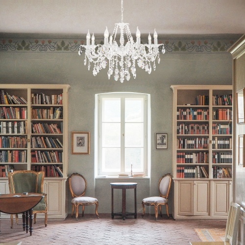 Белыйпрозрачный хрусталь Strotskis Eurosvet 10108/8/ подвесной светильник