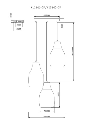 Светильник подвесной Moderli V11843-3P Adalina