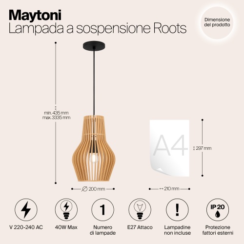 Подвесной светильник Maytoni MOD191PL-01W