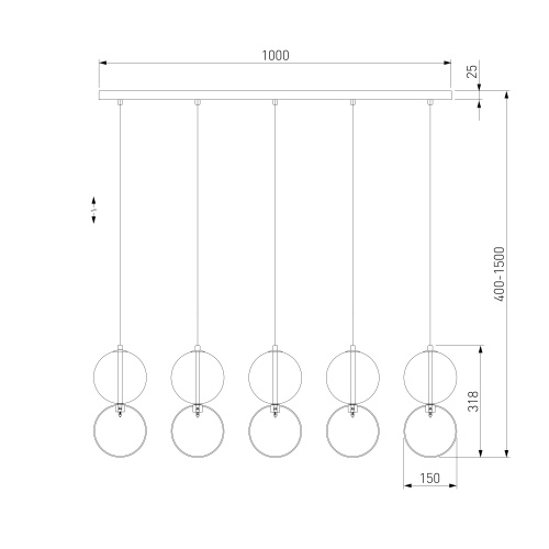 Подвесной светильник Eurosvet 50091/5 хром/дымчатый