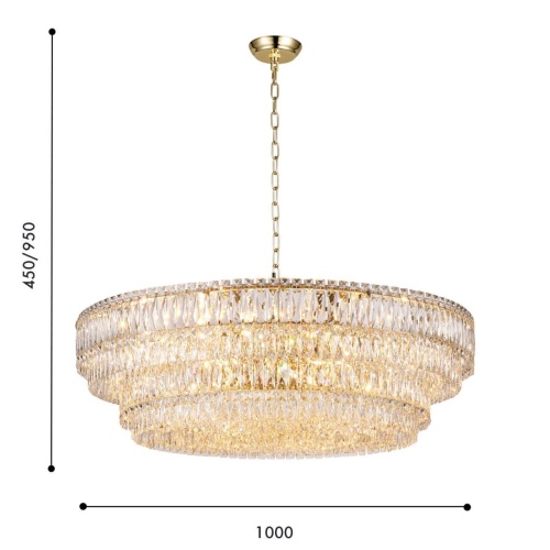 Подвесная люстра Favourite 4781-24P, подвесная люстра, D1000xH450/950, 24xE14x40W, excluded