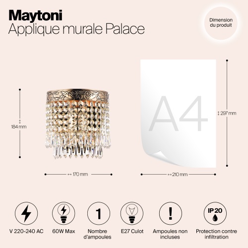 Настенный светильник (бра) Maytoni DIA890-WL-01-G