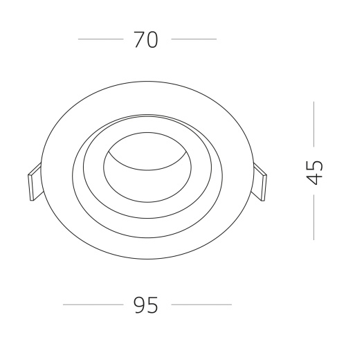 ST255.408.01 Св-к встр. Черный GU10 1*50W  IP65 D95xH45 220V Без ламп Встраиваемые светильники