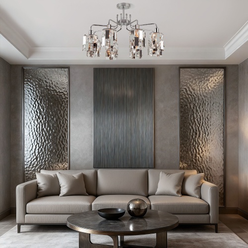 Потолочный светильник Eurosvet 10101/8 хром/прозрачный хрусталь Strotskis