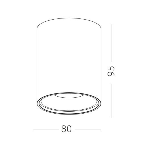 ST167.452.01 Светильник потолочный Черный GU10 1*50W IP20 D80xH95 220V Без ламп Накладные светильники