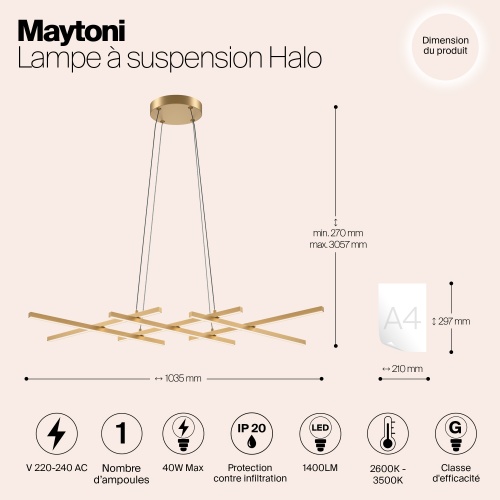 Подвесной светильник Maytoni MOD244PL-L50BSK