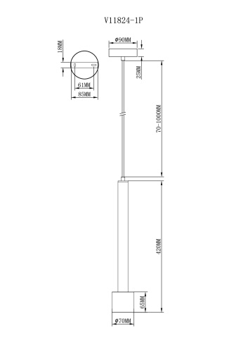 Светильник подвесной Moderli V11824-1P Malet