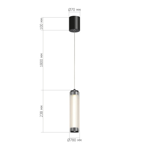 SL6224.403.01 Светильник подвесной ST-Luce Черный/Прозрачный LED 1*8W 4000K БАМБУ