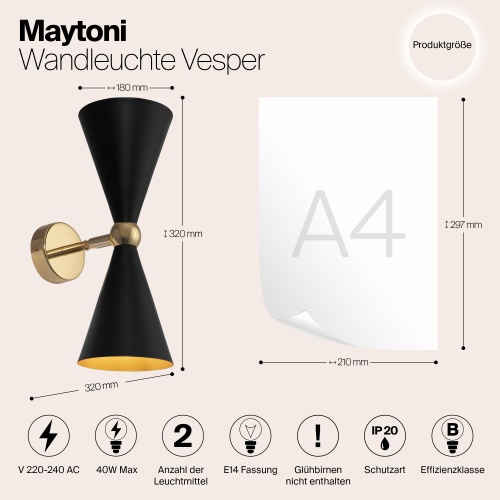 Настенный светильник (бра) Maytoni MOD108WL-02GB