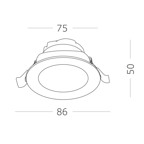 ST211.548.08.36 Св-к встр. Белый LED 1*8W 4000K 640Lm Ra80 36° IP20 D86xH50 220-240V Встраиваемые светильники