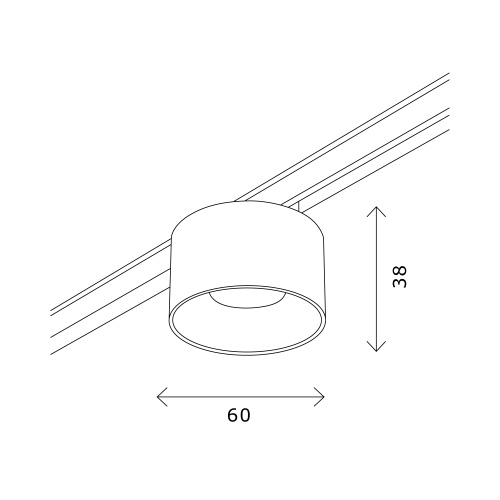 ST669.336.05 Магнитный трековый светильник Латунь LED 1*5W 3000K 350Lm Ra>90 36° IP20 D60xH38 24V SUPER5