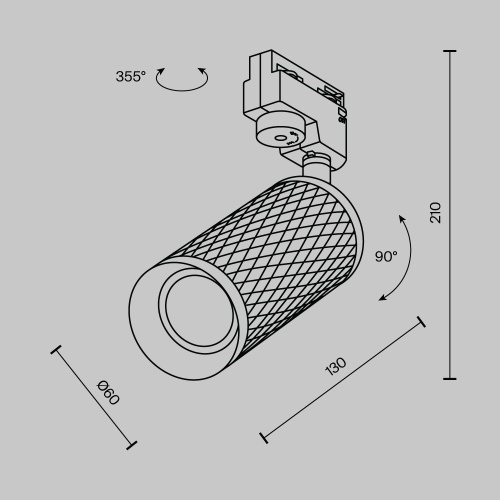 Трековый светильник Technical TR011-1-GU10-B