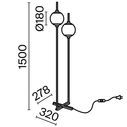 Напольный светильник (торшер) Maytoni Z020FL-L12BK