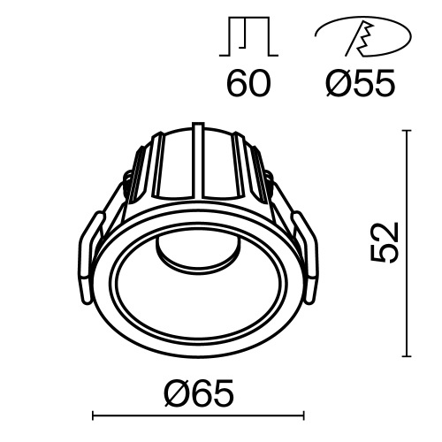 Встраиваемый светильник Technical DL043-01-10W3K-RD-WB