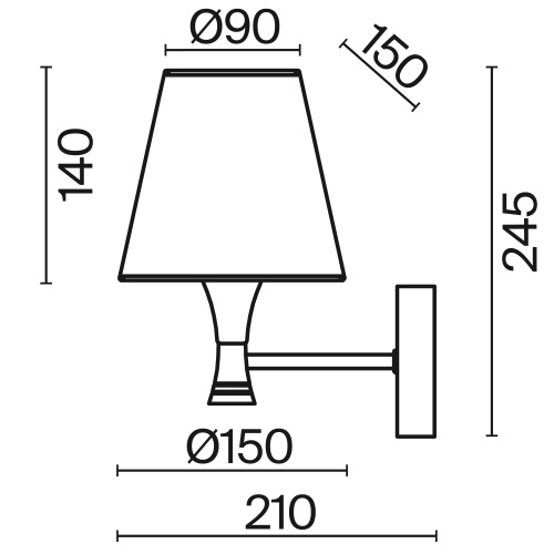 Настенный светильник (бра) Freya FR5098WL-01BBS