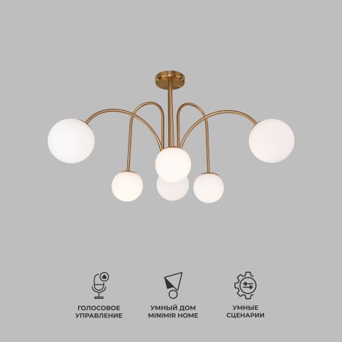 Потолочный светильник Eurosvet 30177/6 латунь Smart